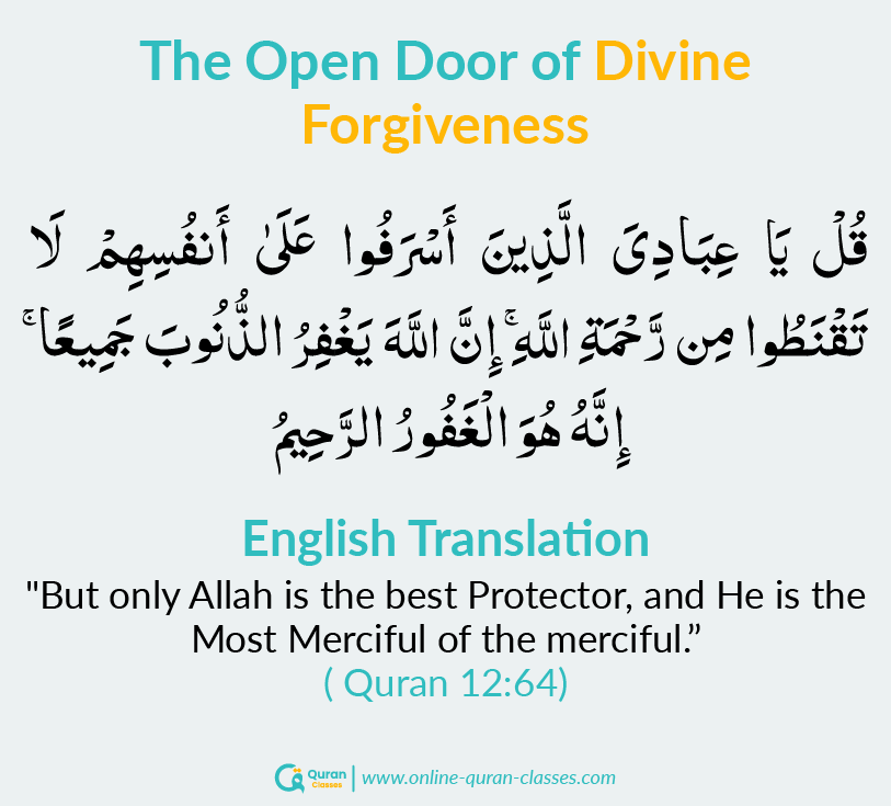 Quran verse on open door of divine forgiveness mercy