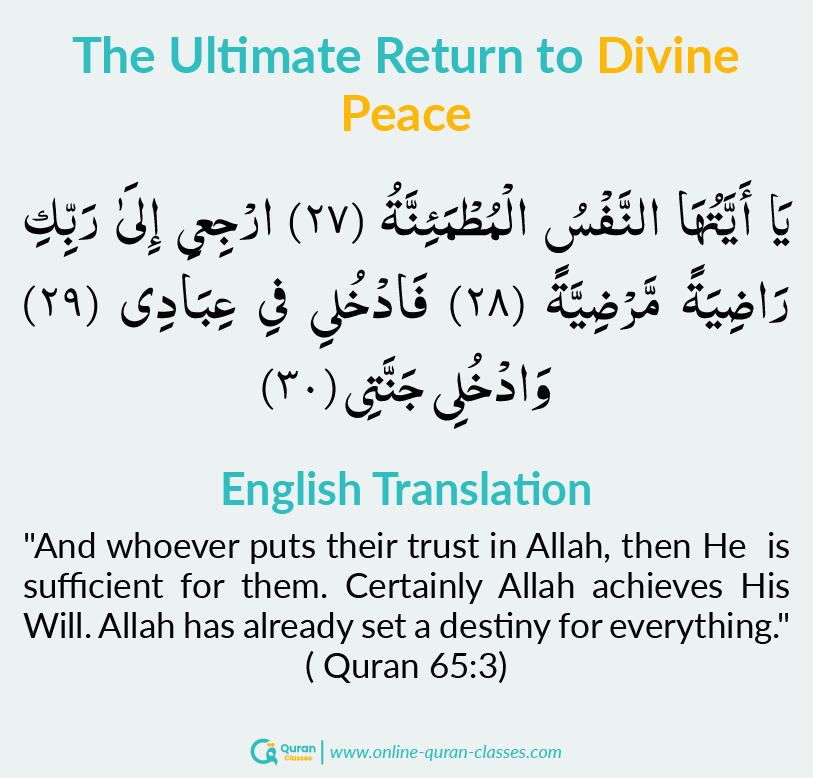 Quran verse on ultimate return to peace with Allah