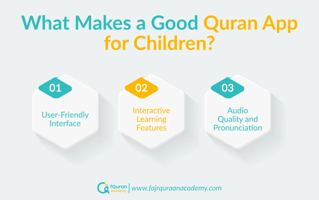 Quran app for children with interactive learning features