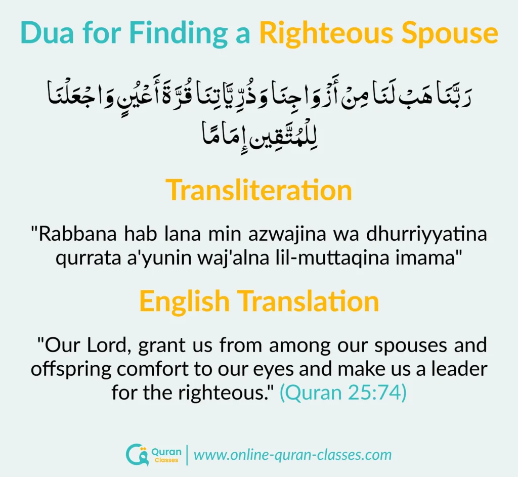 Dua from Quran for finding a righteous spouse